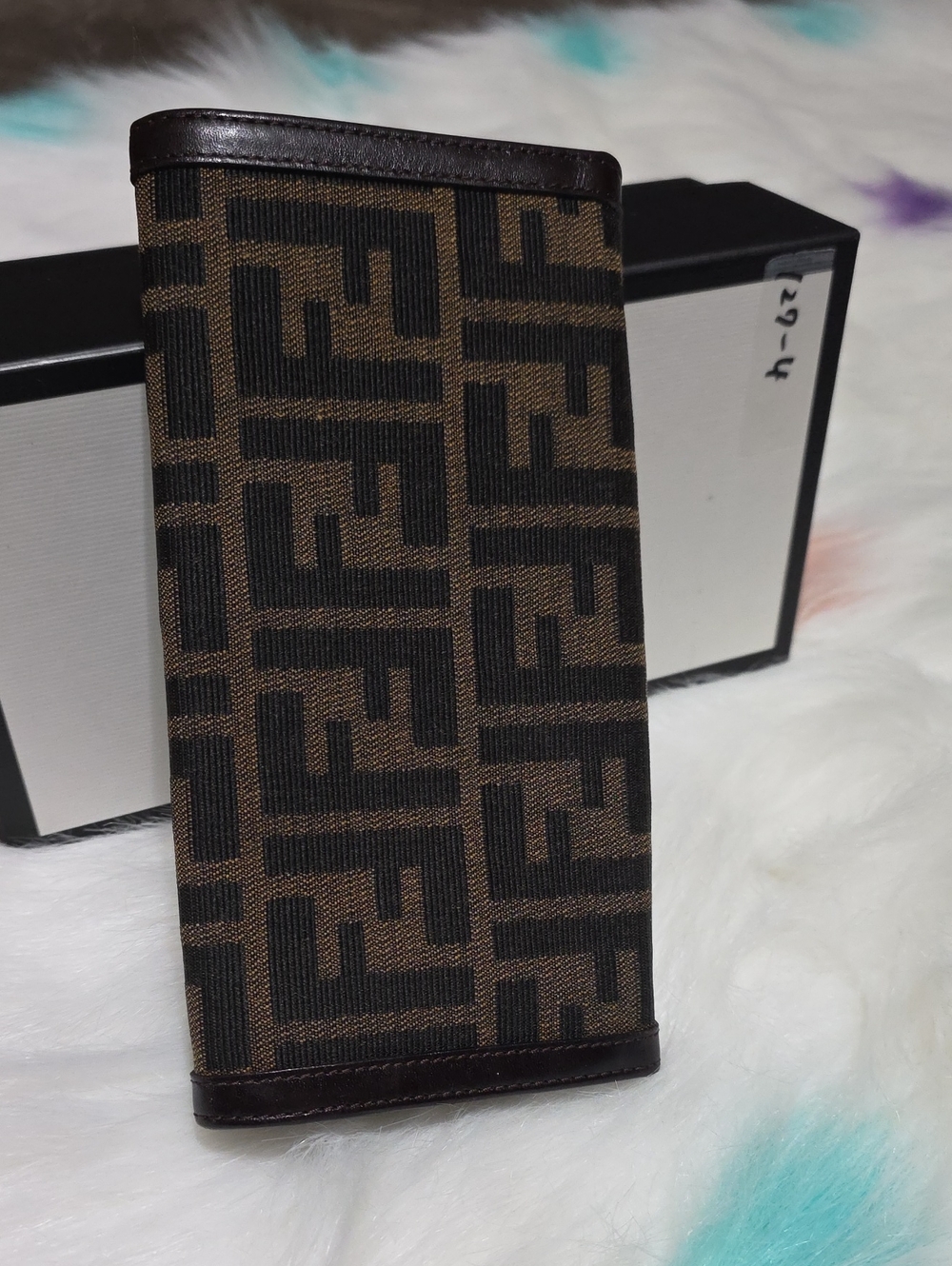 Authentic Fendi Brown and Black Zucca Logo Folded Wallet - Picture 5 of 5